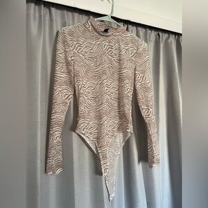 Brown zebra print bodysuit